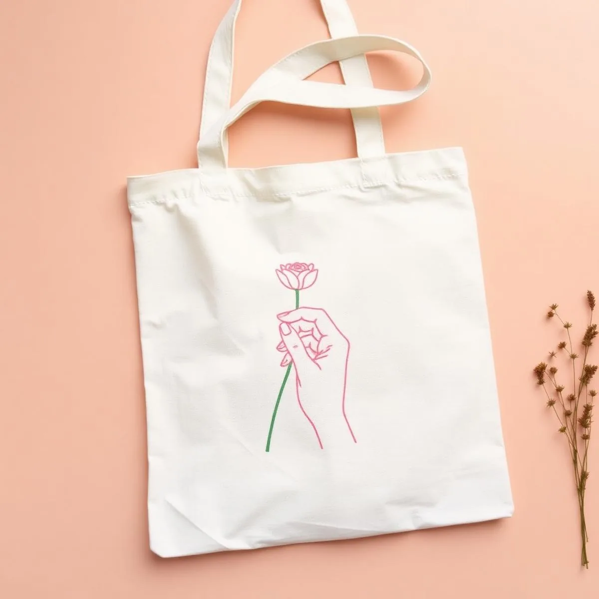Flower Hand Tote Bag